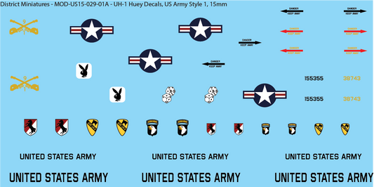 US Vietnam-Era UH-1 Huey (Multiple Options), 15mm