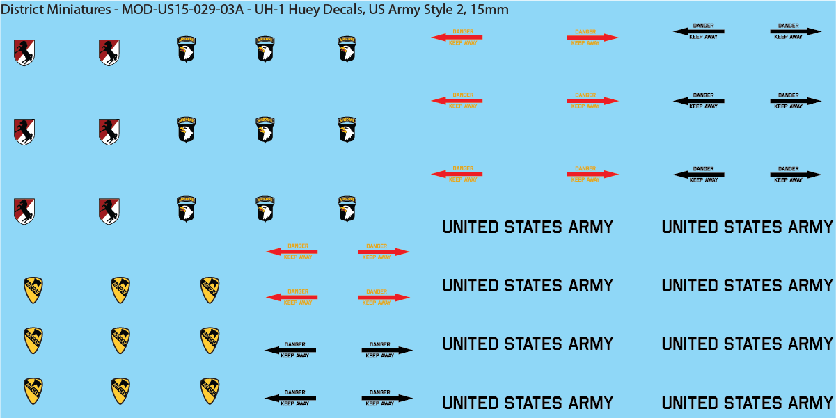 US Vietnam-Era UH-1 Huey (Multiple Options), 15mm