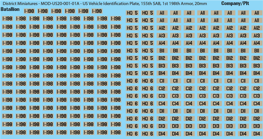 Modern US Vehicle Identification Plates, Mississippi Army National Guard, 20mm