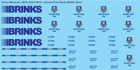 Armored Truck Decals (Multiple Options), 20mm
