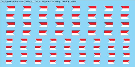 Modern US Cavalry Guidons, 20mm Decals
