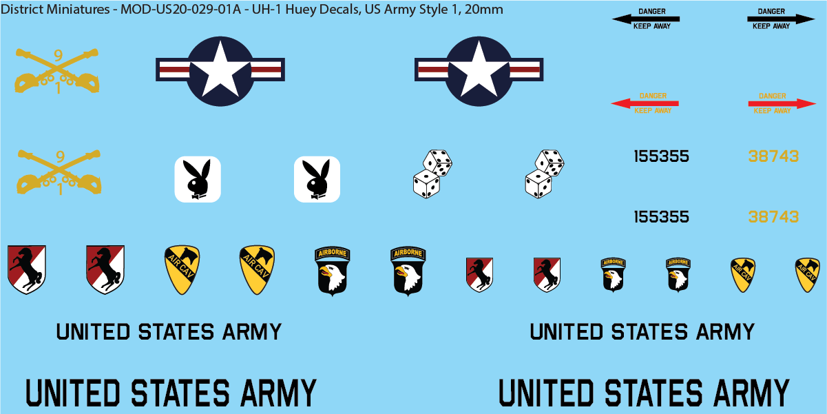 US Vietnam-Era UH-1 Huey (Multiple Options), 20mm