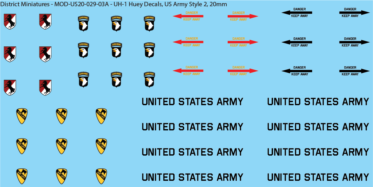 US Vietnam-Era UH-1 Huey (Multiple Options), 20mm