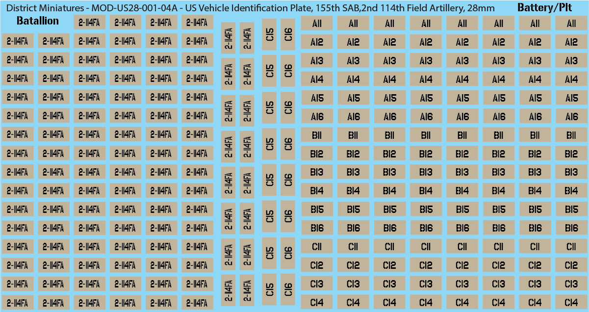 Modern US Vehicle Identification Plates, Mississippi Army National Guard, 28mm