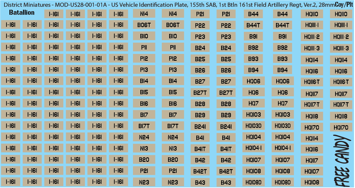 Modern US Vehicle Identification Plates, Mississippi Army National Guard, 28mm