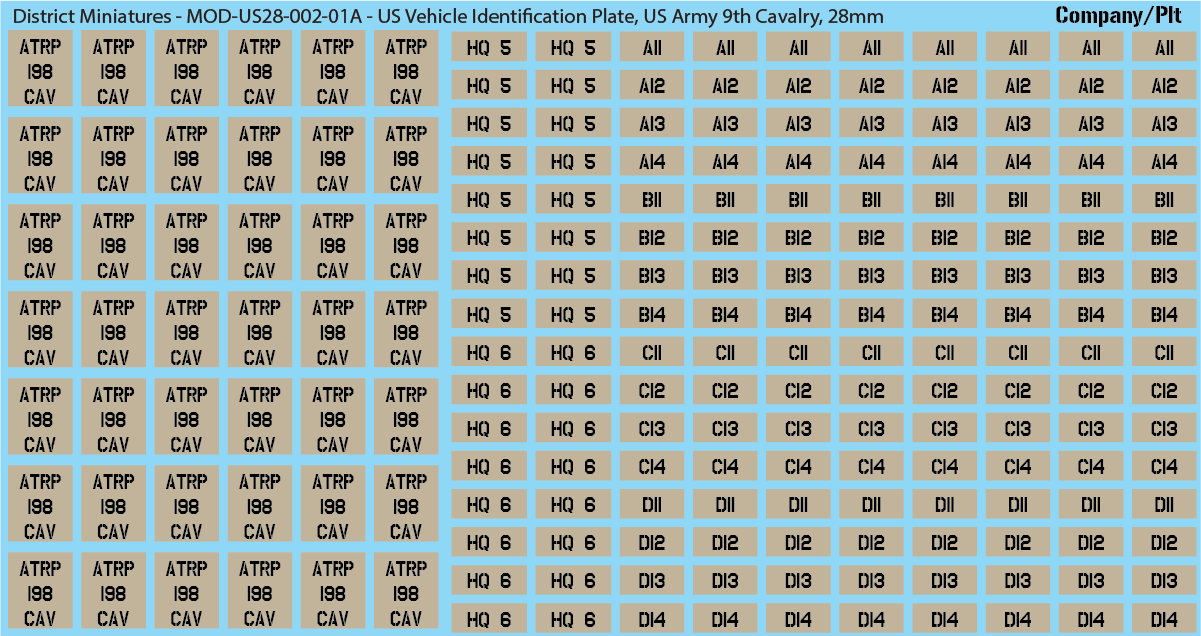 Modern US Vehicle Identification Plates, Mississippi Army National Guard, 28mm