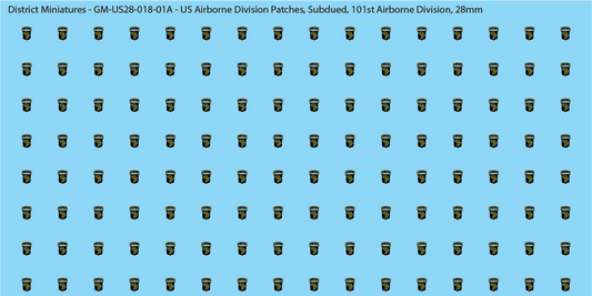 Modern US - US Airborne Division Patches, Subdued (Multiple Options), 28mm Decals