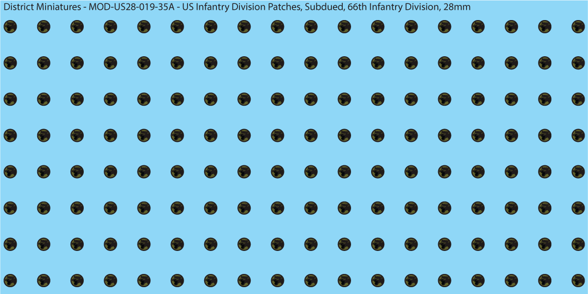 Modern US - US Infantry Division Patches, Subdued (Multiple Options), 28mm Decals