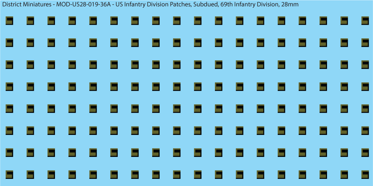 Modern US - US Infantry Division Patches, Subdued (Multiple Options), 28mm Decals