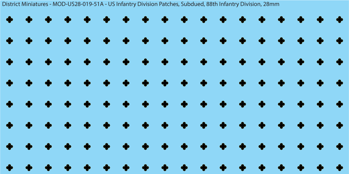 Modern US - US Infantry Division Patches, Subdued (Multiple Options), 28mm Decals