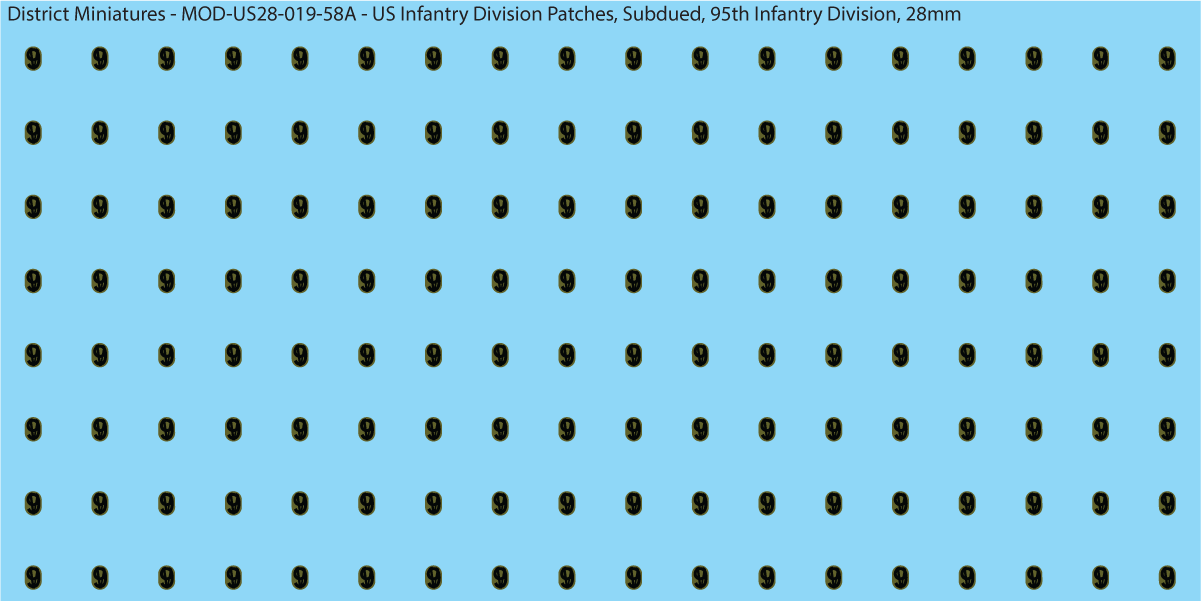 Modern US - US Infantry Division Patches, Subdued (Multiple Options), 28mm Decals