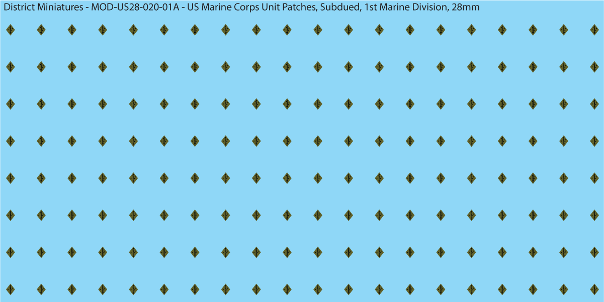 Modern US - US Marine Unit Patches, Subdued (Multiple Options), 28mm Decals
