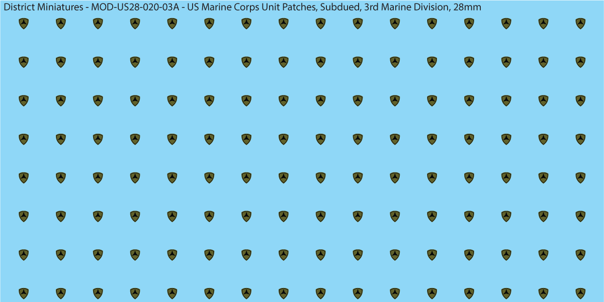Modern US - US Marine Unit Patches, Subdued (Multiple Options), 28mm Decals
