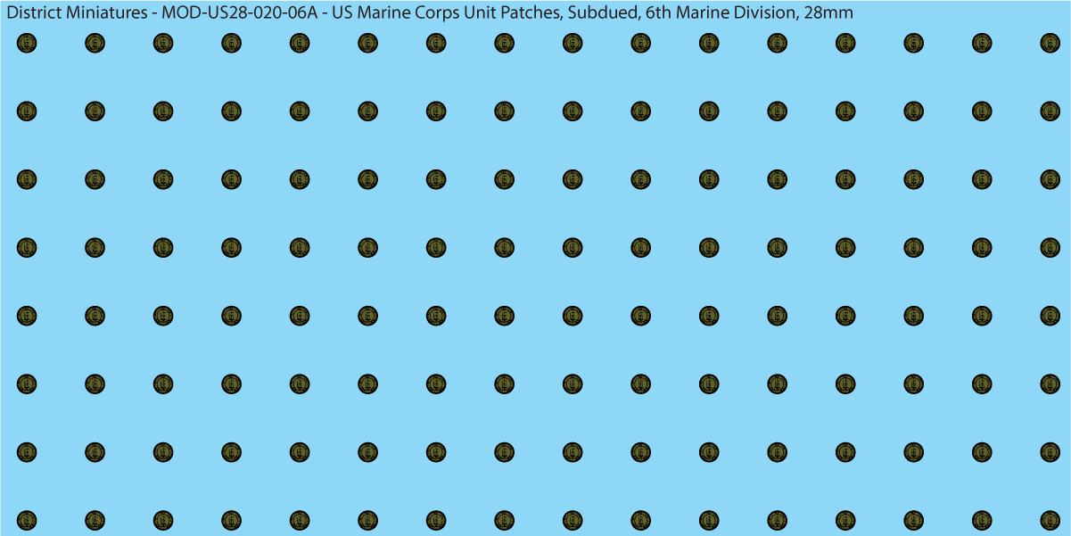 Modern US - US Marine Unit Patches, Subdued (Multiple Options), 28mm Decals