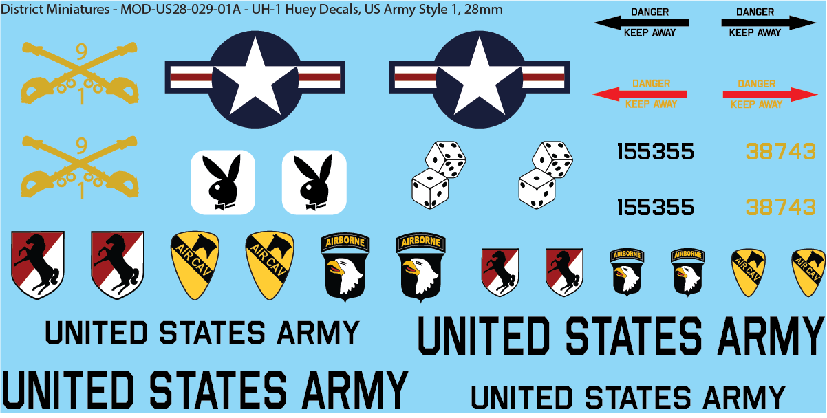 US Vietnam-Era UH-1 Huey (Multiple Options), 28mm