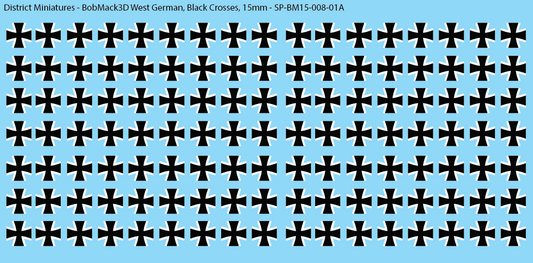 BobMack3D West German - Black Crosses 15mm Decals
