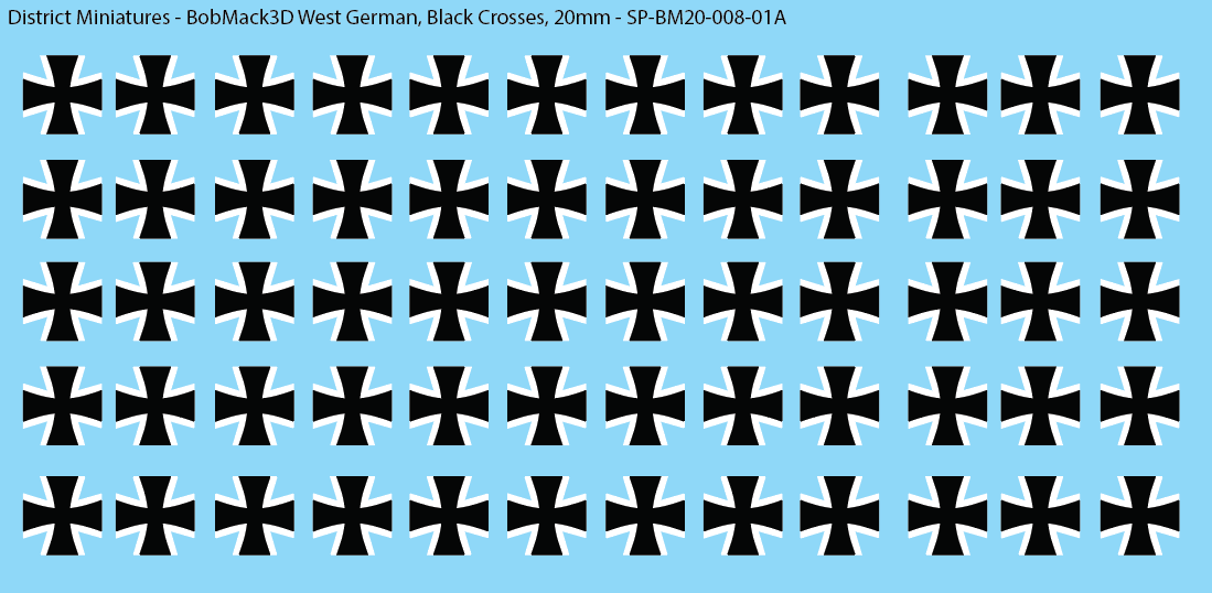 BobMack3D West German - Black Crosses 20mm Decals
