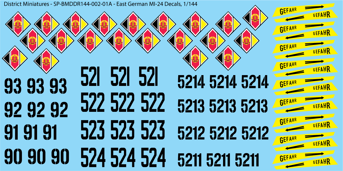 East German - MI24 Hind, 1/144 Decals