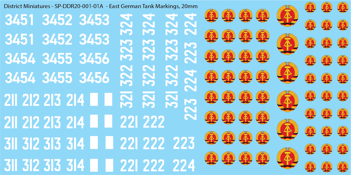 East German Tank Decals, 20mm