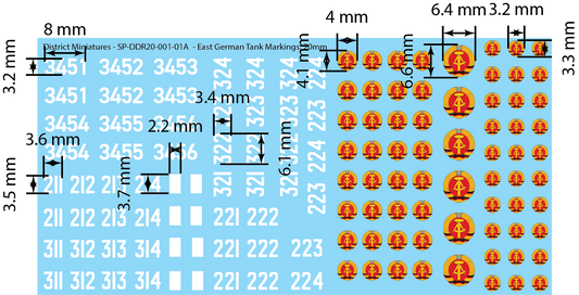 East German Tank Decals, 20mm