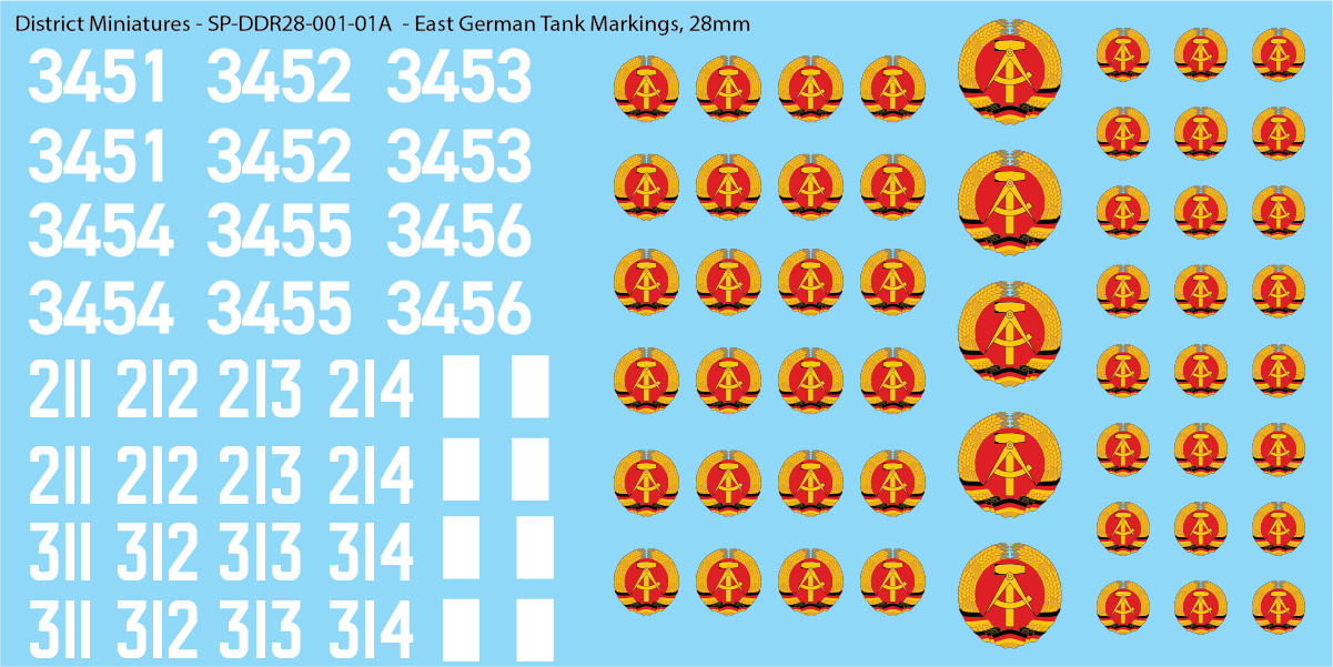 East German Tank Decals, 28mm