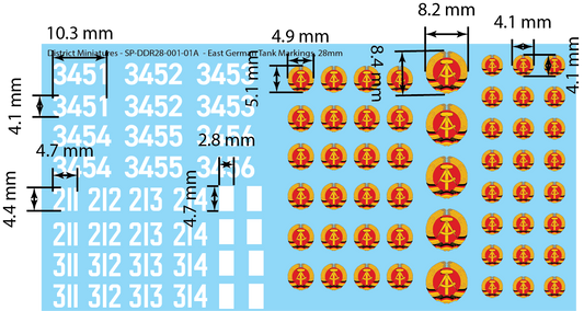 East German Tank Decals, 28mm