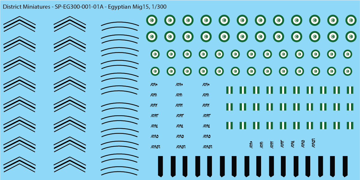 Egyptian Mig15 (1956), 1/300 Decals