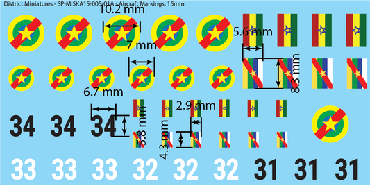 Africa - Kotenga/Zanganie Aircraft Roundels and Markings, 15mm