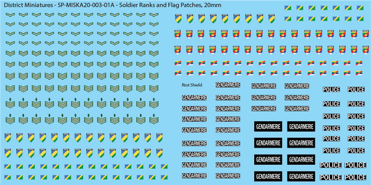 Africa - Soldier Ranks and Flag Patches, 20mm