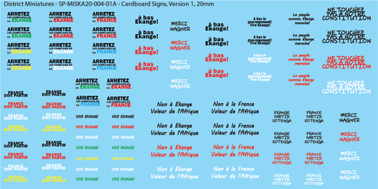 Africa - Cardboard Sign Decals, 20mm