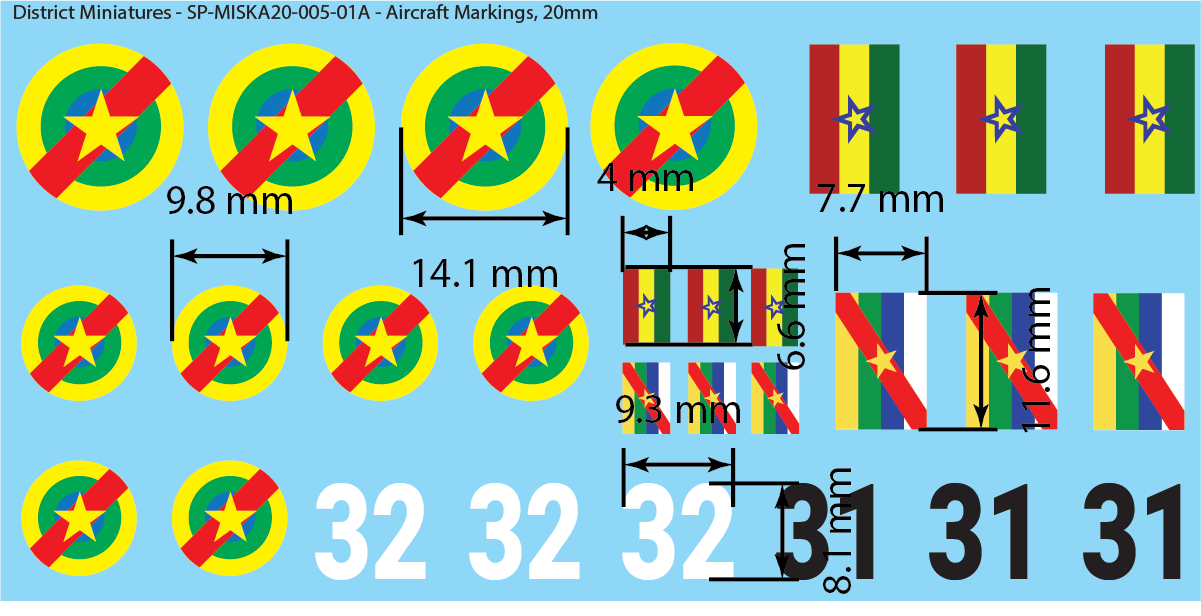 Africa - Kotenga/Zanganie Aircraft Roundels and Markings, 20mm