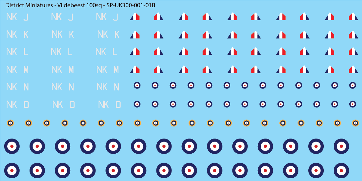 Vildebeest 1/300 Aircraft decals