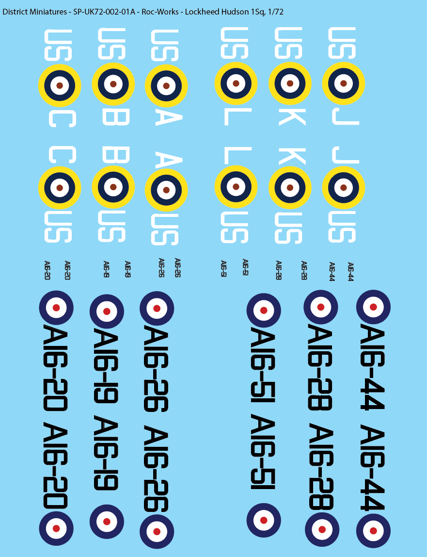 Lockheed Hudson, 1 Squadron, 1/72Decals