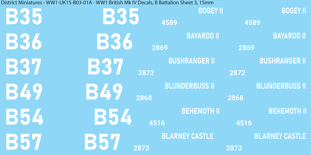 B Battalion Sheet 3, 15mm