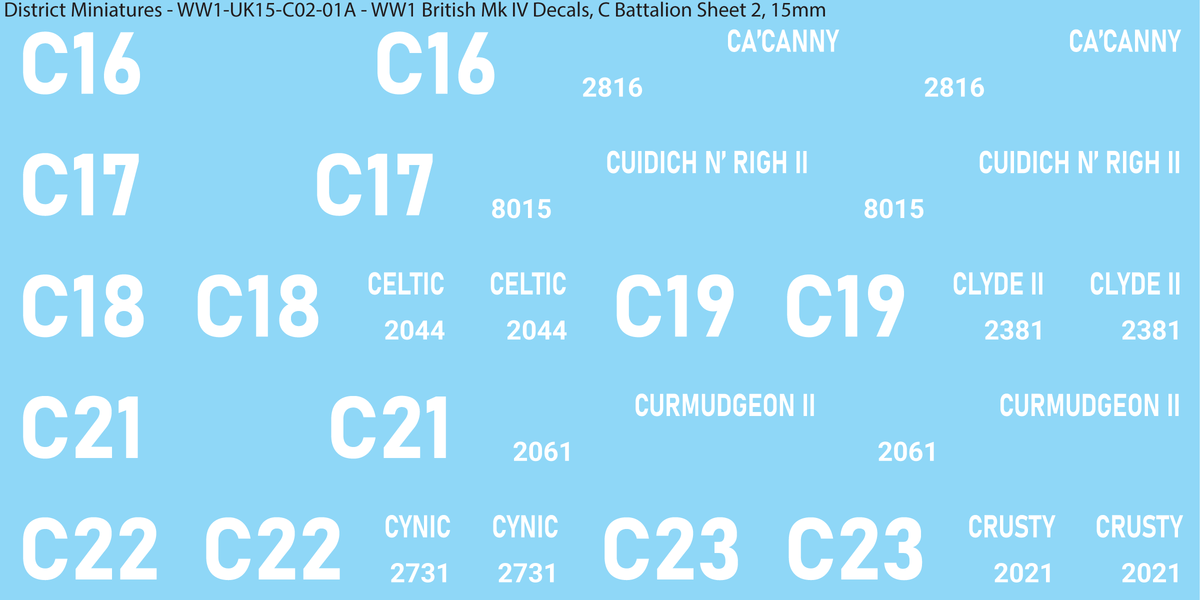 C Battalion Sheet 2, 15mm