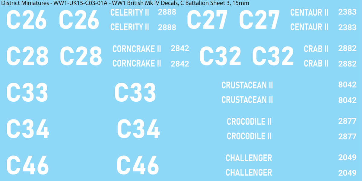 C Battalion Sheet 3, 15mm