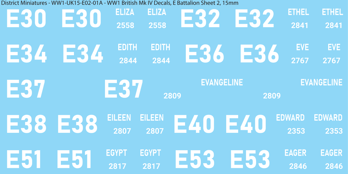 E Battalion Sheet 2, 15mm