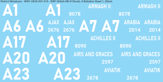 A Battalion Sheet 1, 20mm