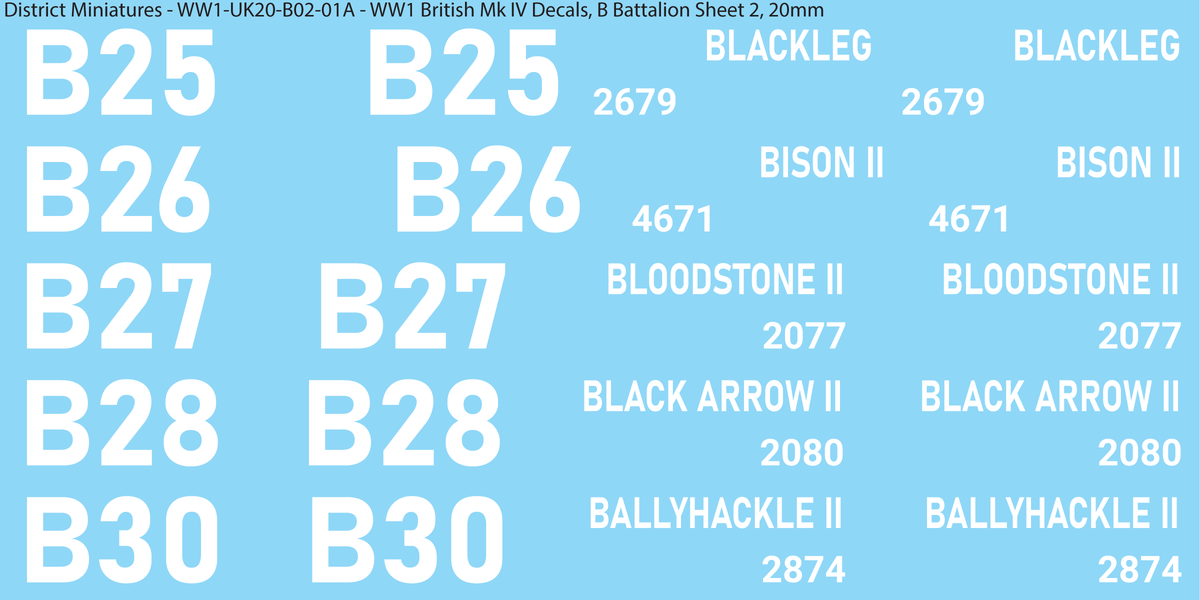 B Battalion Sheet 2, 20mm