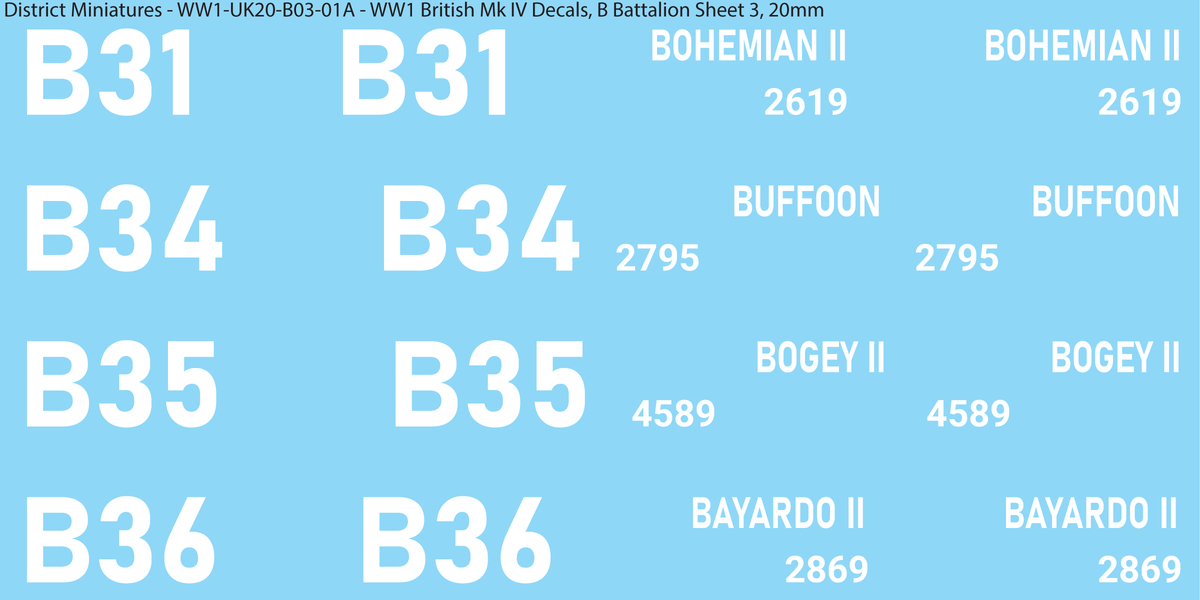 B Battalion Sheet 3, 20mm