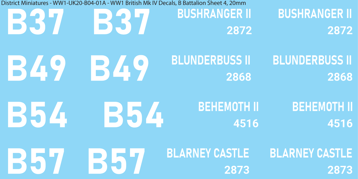 B Battalion Sheet 4, 20mm