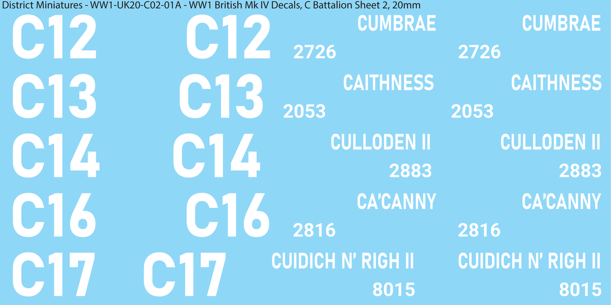 C Battalion Sheet 2, 20mm