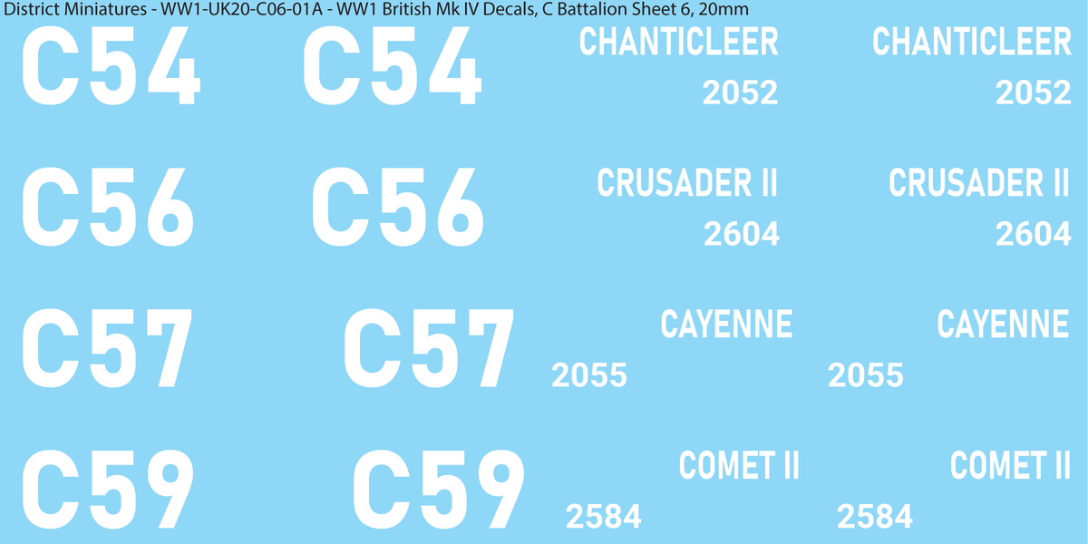 C Battalion Sheet 6, 20mm