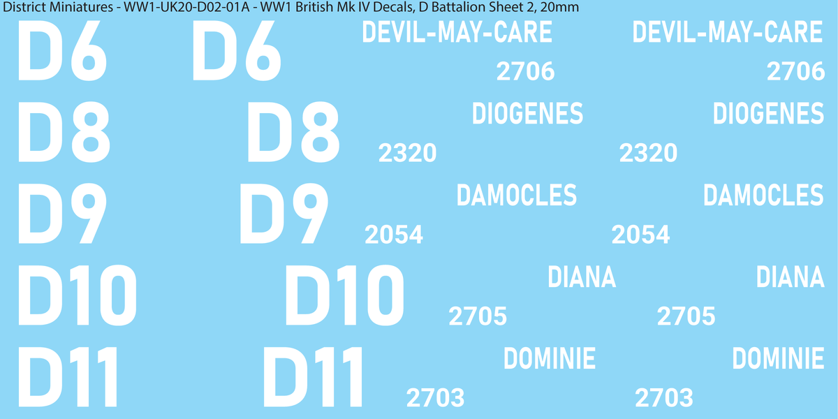 D Battalion Sheet 2, 20mm