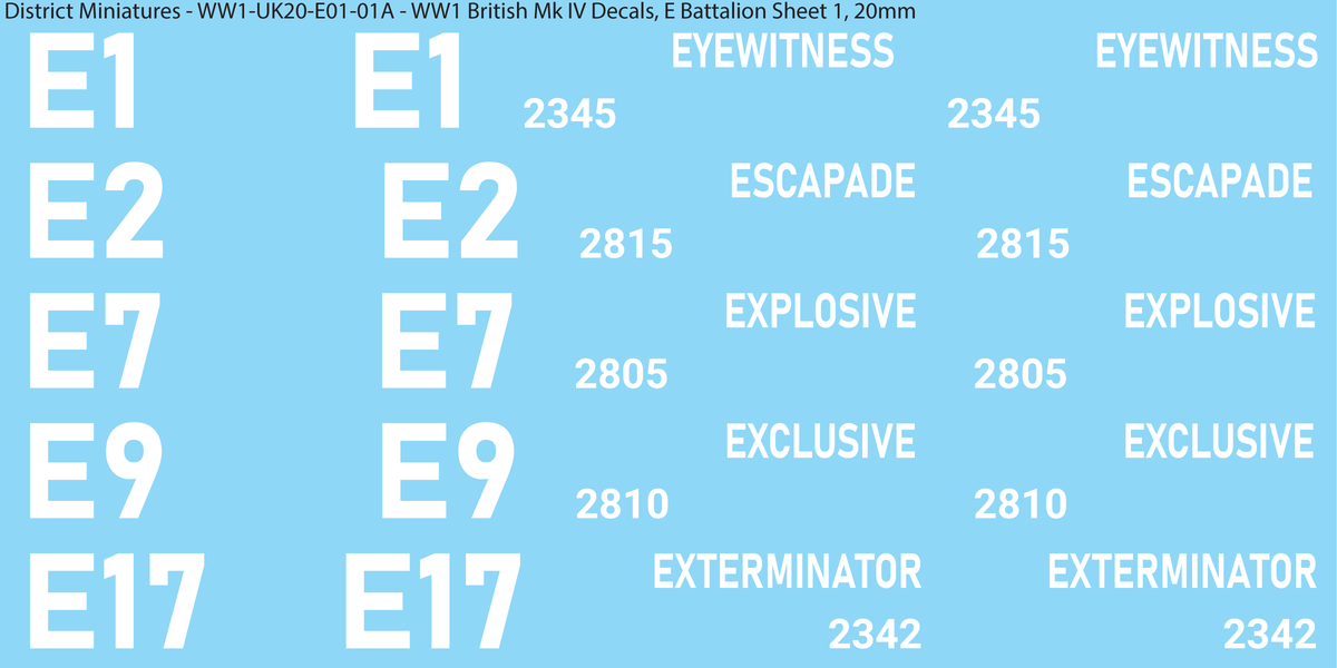 E Battalion Sheet 1, 20mm
