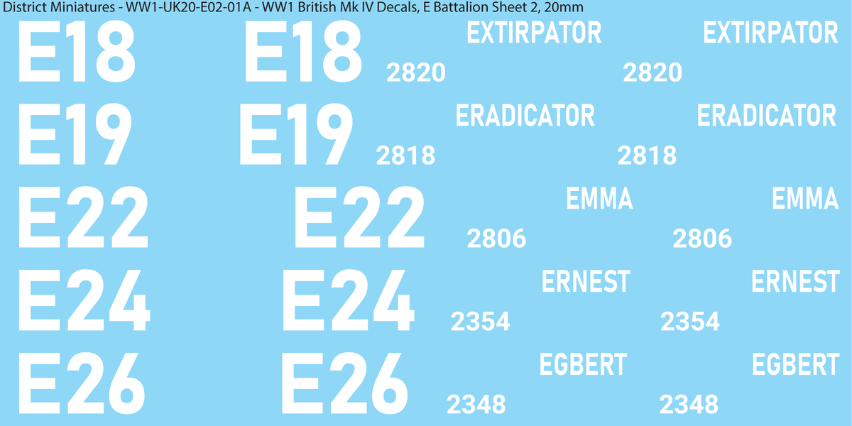 E Battalion Sheet 2, 20mm