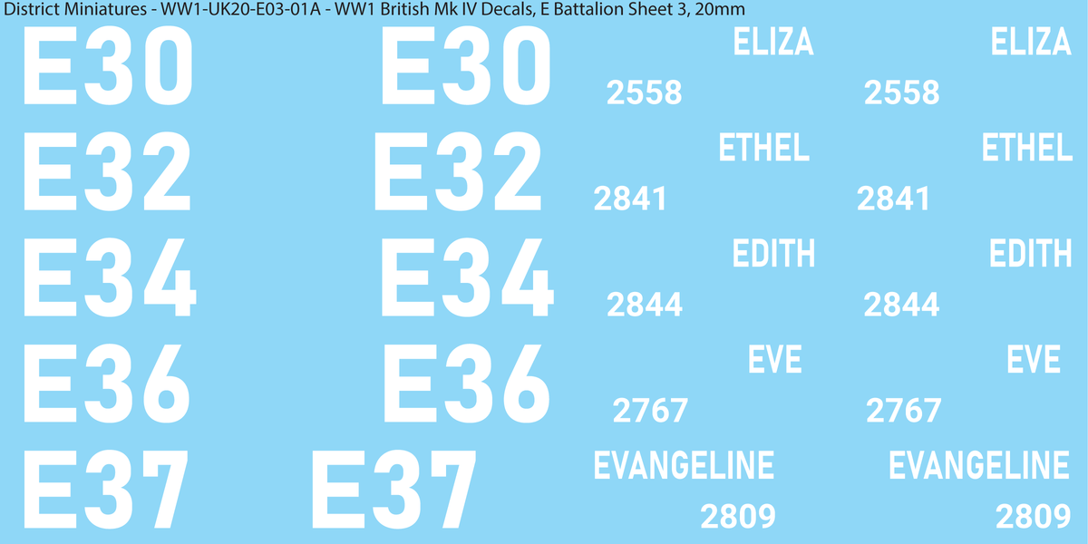 E Battalion Sheet 3, 20mm