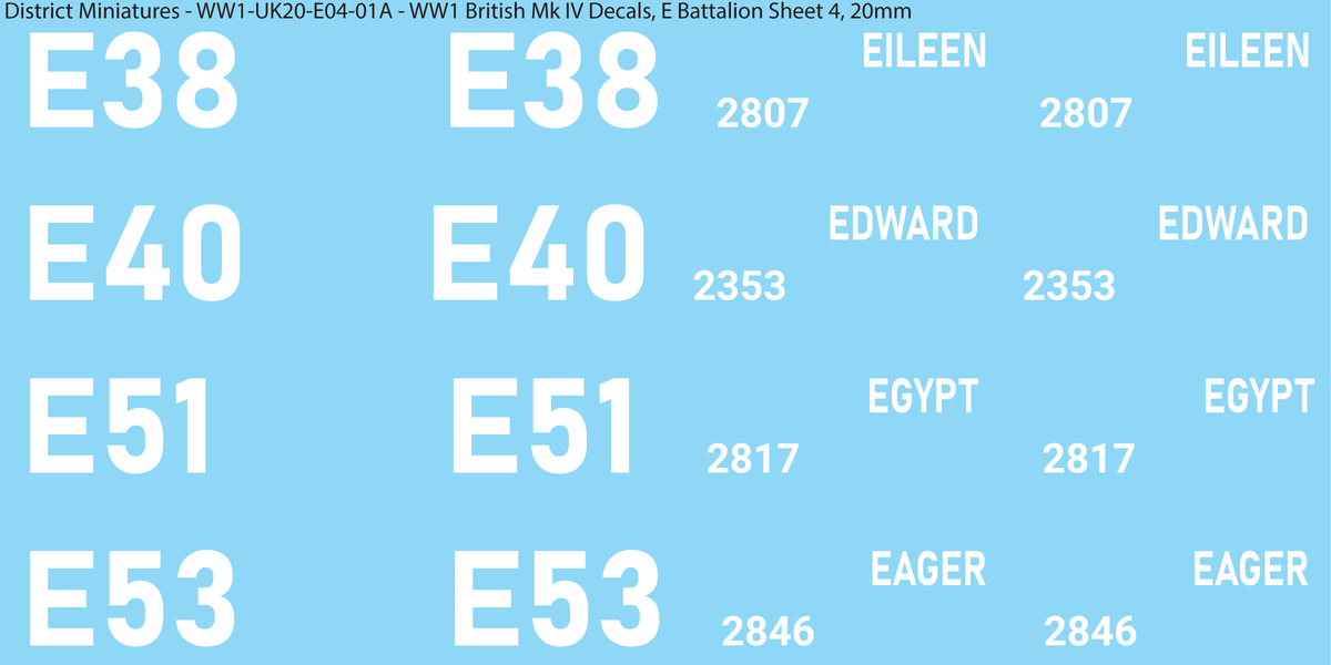 E Battalion Sheet 4, 20mm