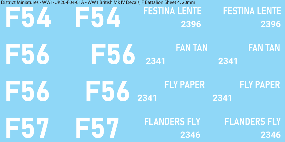 F Battalion Sheet 4, 20mm