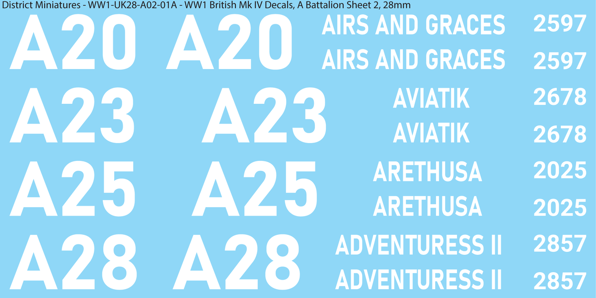 A Battalion Sheet 2, 28mm